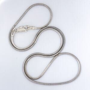 Vintage Sterling Silver 925 Italian Snake Chain Necklace 16”